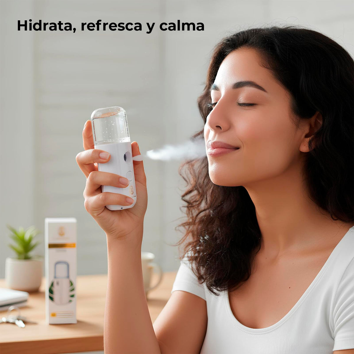 CLEOSKIN Nano Sprayer Facial Portátil 30 ml | Atomizador Facial de Bruma Fina para Hidratación Instantánea | Recargable USB | Ideal para Maquillaje y Skincare | Regalo de Navidad para Mujer