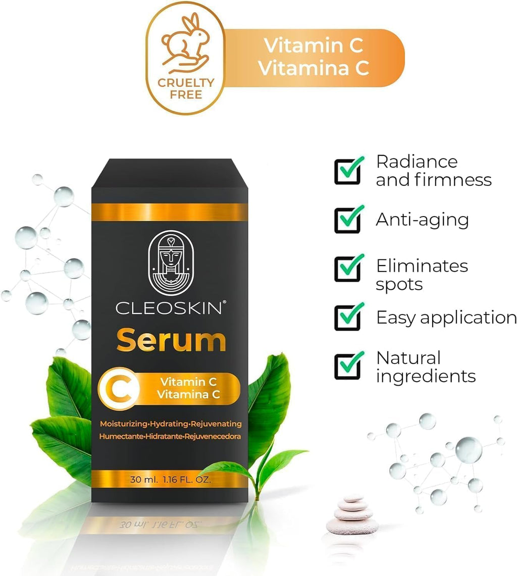 Kit CLEOSKIN Rutina Facial de Día y Noche, vitamina C y retinol
