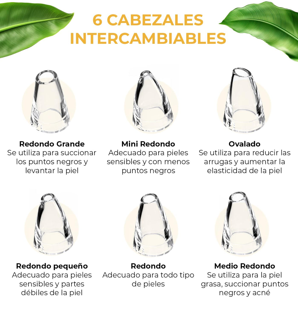 CLEOSKIN Espátula Peeling ultrasónica y turbo removedor de espinillas y puntos negros, exfolia la piel. elimina el sebo facial, máquina de limpieza profunda para acné, comedones, granos. Cuidado de la piel, skincare.