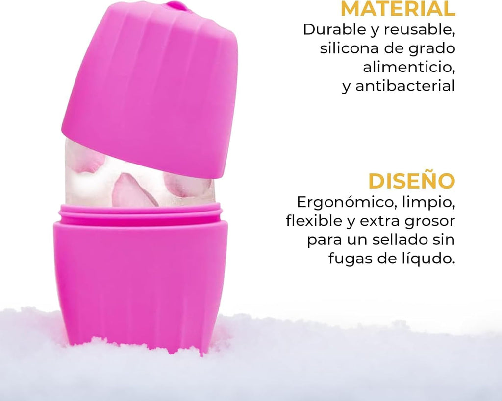 CLEOSKIN Kit Skin Care Hieloterapia: Crema Contorno de Ojos Eye Booster (Retinol + Cafeína) y Molde Ice Roller de Silicona para Rostro – Reduce Bolsas, Ojeras e Inflamación, Efecto Lifting Facial.