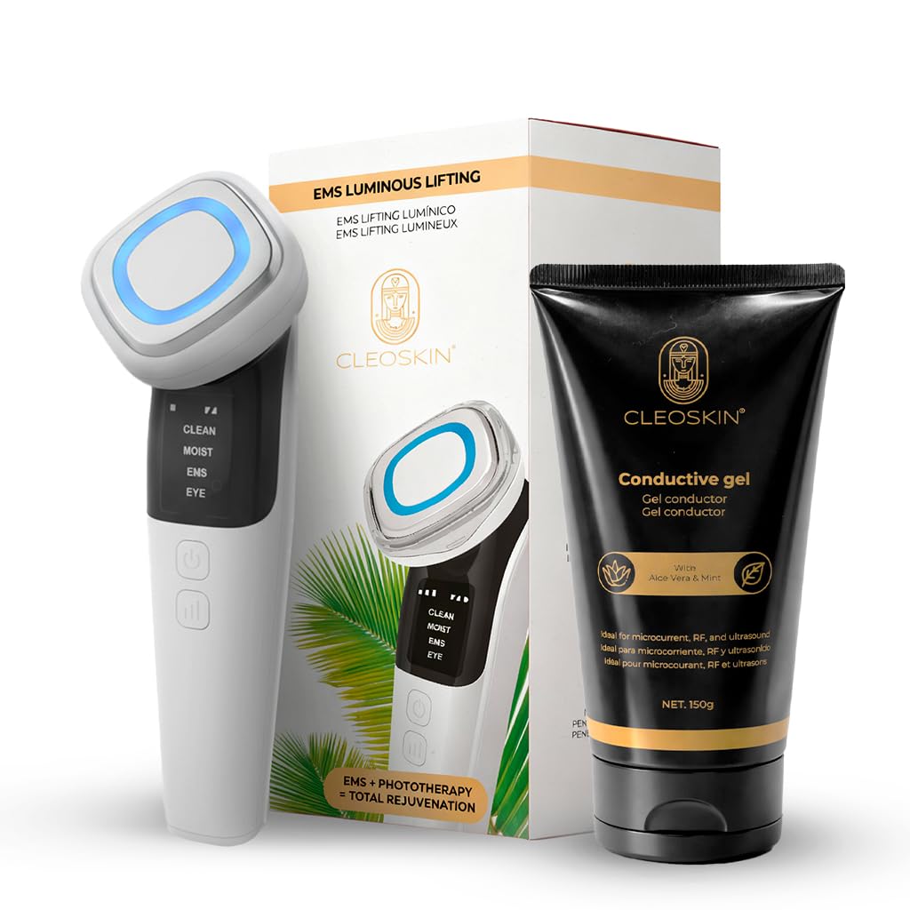 Kit Luminous Lifting CLEOSKIN, dispositivo facial LED + gel conductor 150 g