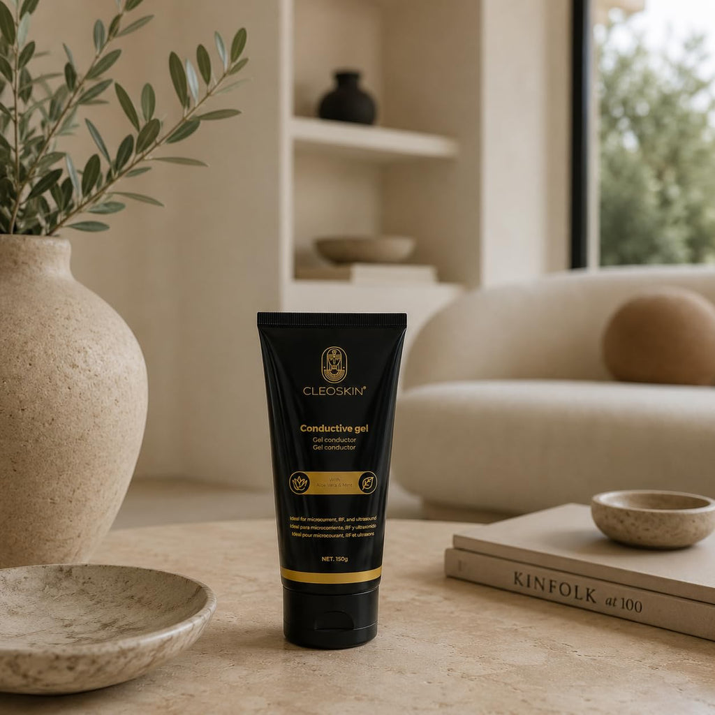CLEOSKIN Gel Conductor Facial con Aloe Vera (150g) – Gel para Microcorriente, Radiofrecuencia y Ultrasonido para Hidratación Profunda y Efecto Lifting Reafirmante