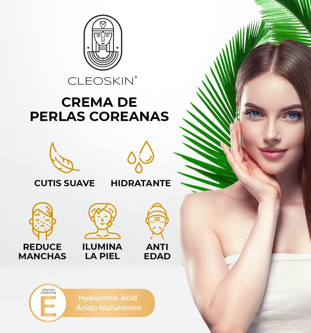 CLEOSKIN Crema contorno de ojos de Perlas Coreanas, elimina ojeras, iguala el tono de la piel, reafirmante, hidratante, skincare coreano, Belleza (Crema de perlas Coreanas, 25g)