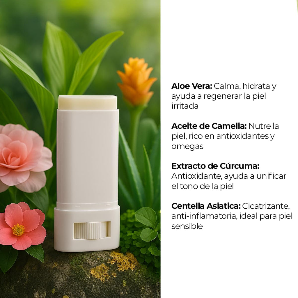 CLEOSKIN Bloqueador Solar en Barra FPS 50+ | Protección UVA/UVB | Con Vitamina C y Ácido Hialurónico | 20g | Facial y Corporal | Textura Invisible y No Grasa