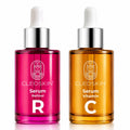 CLEOSKIN | Pack 2 Sueros faciales, Serum Vitamina C (Ácido ascórbico) y Serum Retinol (Vitamina A), para el cuidado de la piel, anti manchas, Hidratante Facial, Kit Day & Nigth
