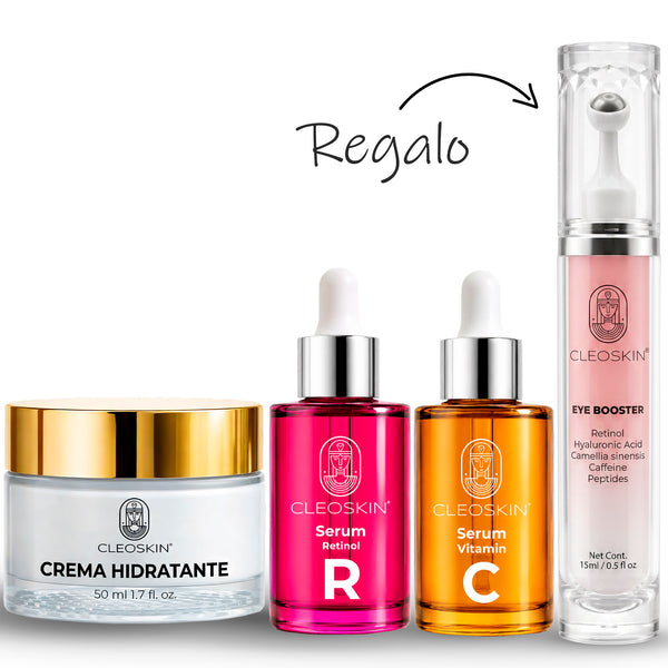 Kit CLEOSKIN Rutina Facial de Día y Noche, vitamina C y retinol