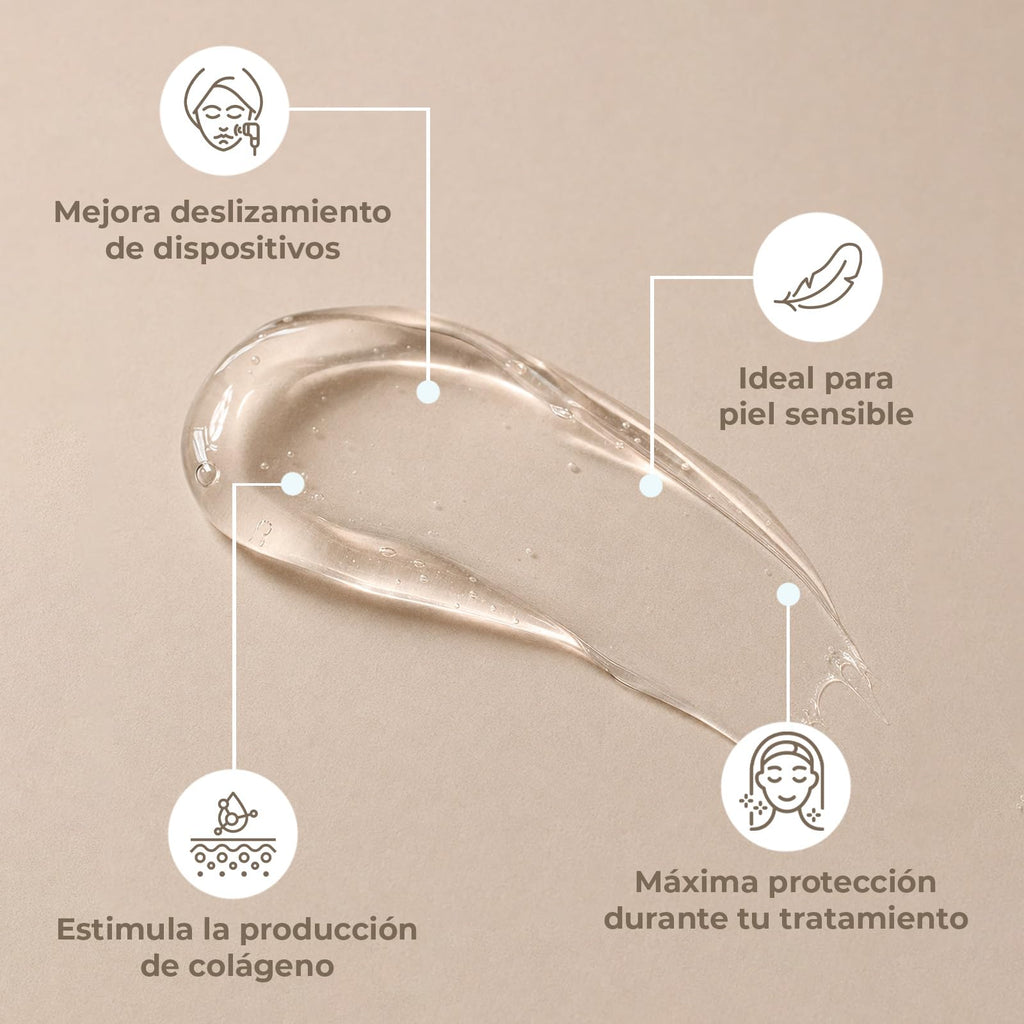 CLEOSKIN Gel Conductor para Aparatología 250ml | Hidratante Facial y Corporal | Compatible con Dispositivos de Microcorriente, Radiofrecuencia, EMS y Ultrasonido | Textura Neutra y no Pegajosa
