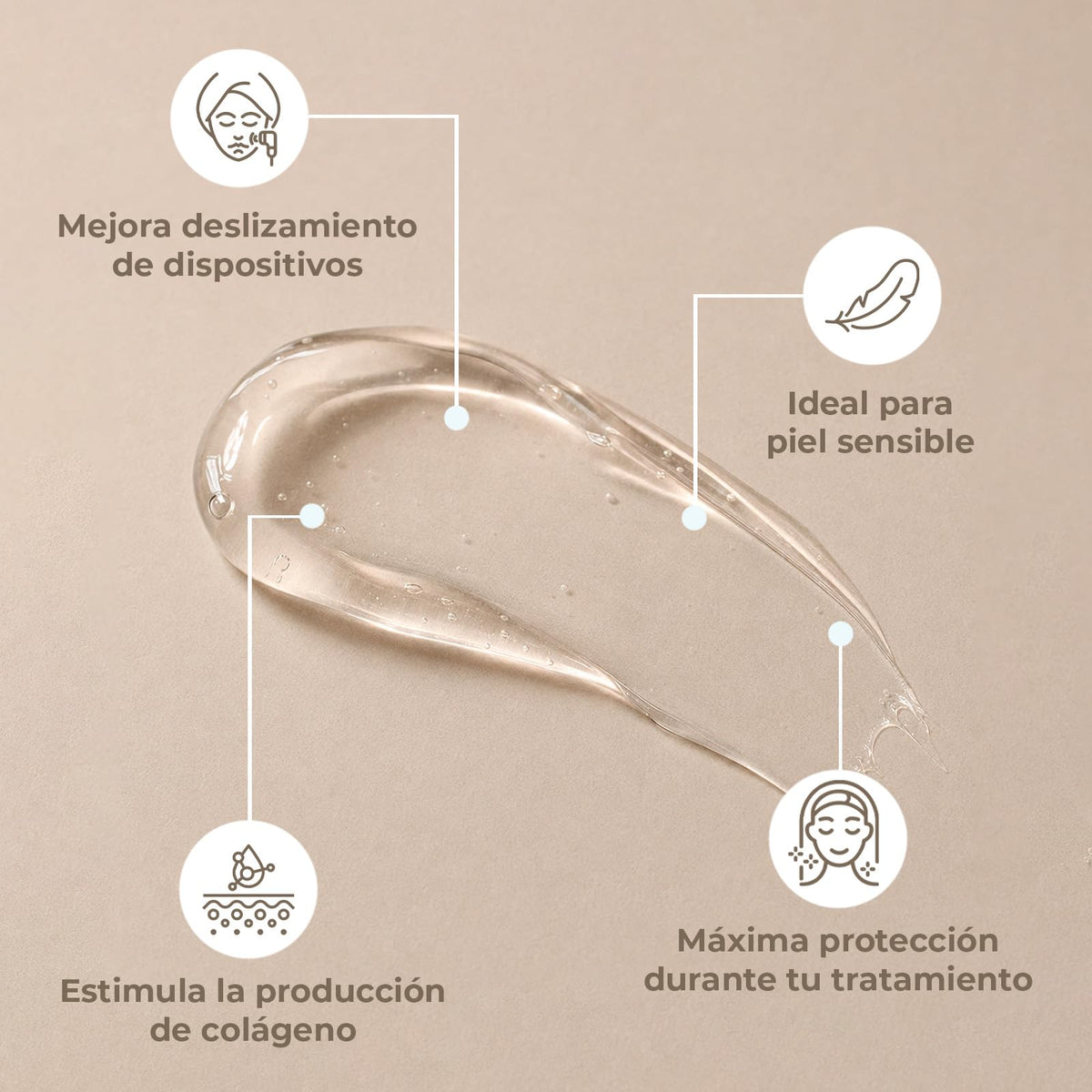 CLEOSKIN Gel Conductor para Aparatología 250ml | Hidratante Facial y Corporal | Compatible con Dispositivos de Microcorriente, Radiofrecuencia, EMS y Ultrasonido | Textura Neutra y no Pegajosa