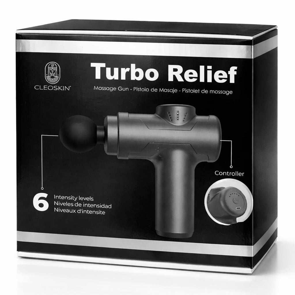 CLEOSKIN Masajeador Muscular Percusivo de Tejido Profundo - Dispositivo Corporal Turbo Relief con Chip IA para Recuperación Deportiva y Alivio de Dolor