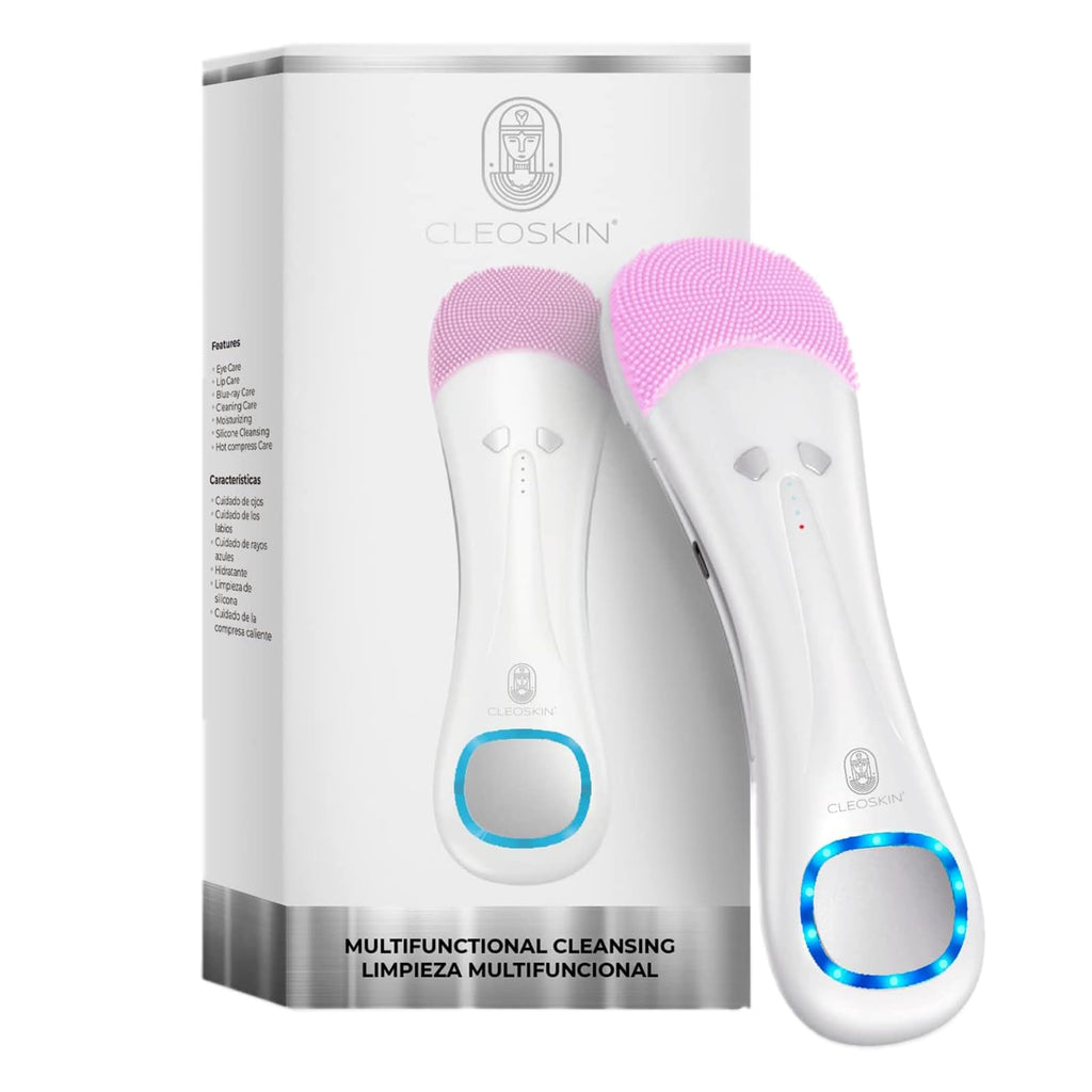 CLEOSKIN Cepillo Electrico de Limpieza Facial, ultrasónico, exfoliante de silicona Antienvejecimiento para todo tipo de pieles. Belleza premium mujer. Skincare. Cleoskin (Cepillo Limpiador Facial)
