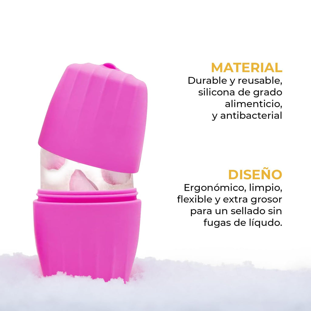 CLEOSKIN, Molde de hielo para cara, ice roller, hielo facial, molde de silicona para rostro, rodillo facial, hielo para la cara