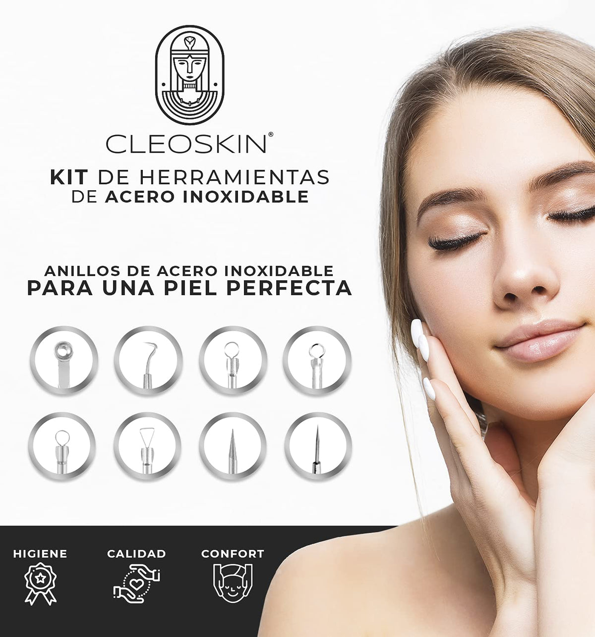 CLEOSKIN Espátula Peeling ultrasónica y turbo removedor de espinillas y puntos negros, exfolia la piel. elimina el sebo facial, máquina de limpieza profunda para acné, comedones, granos. Cuidado de la piel, skincare.