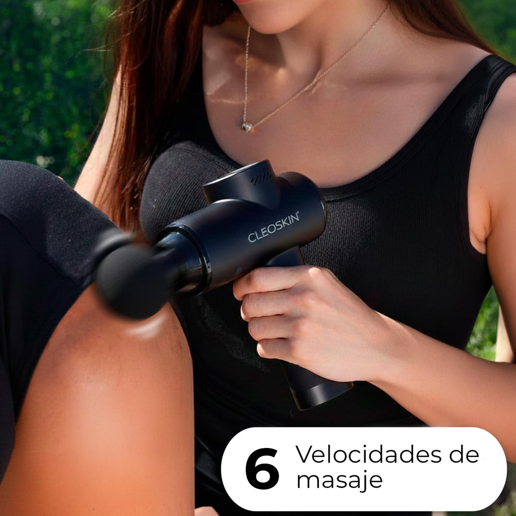 CLEOSKIN Masajeador Muscular Percusivo de Tejido Profundo - Dispositivo Corporal Turbo Relief con Chip IA para Recuperación Deportiva y Alivio de Dolor
