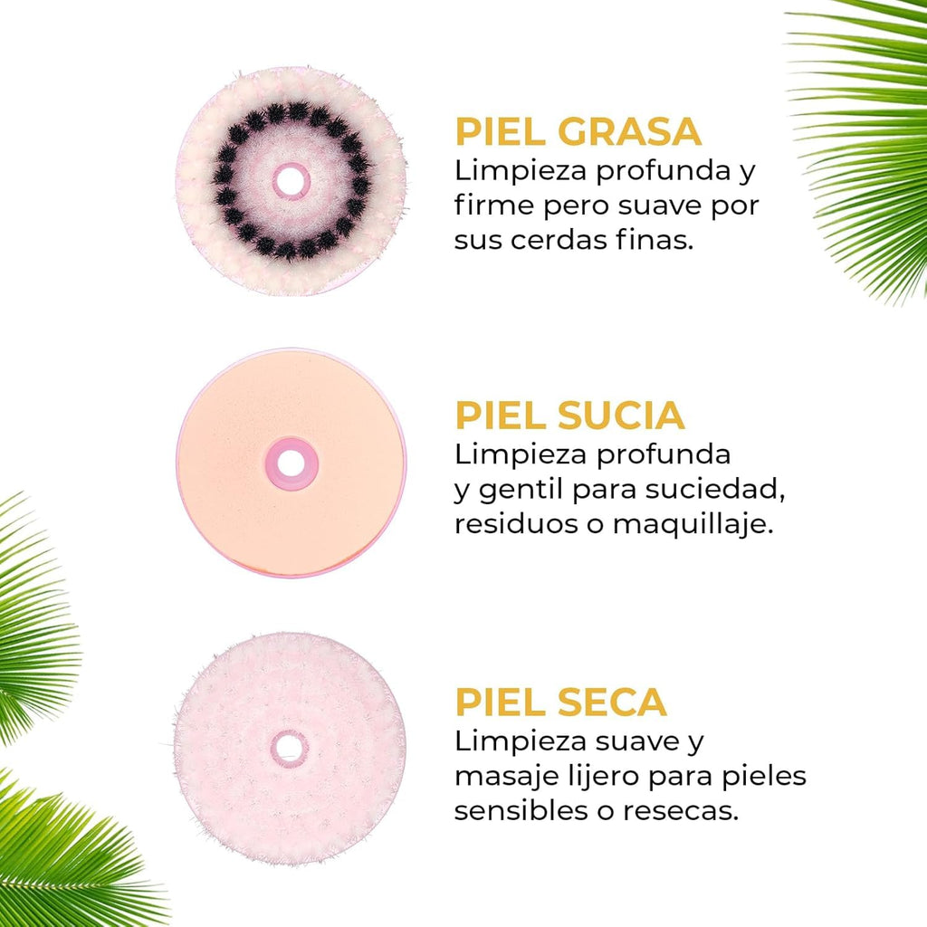 CLEOSKIN Kit Espátula peelong ultrasónico y cepillo de limpieza facial, Extractor de puntos negros y espinillas, limpiador de poros