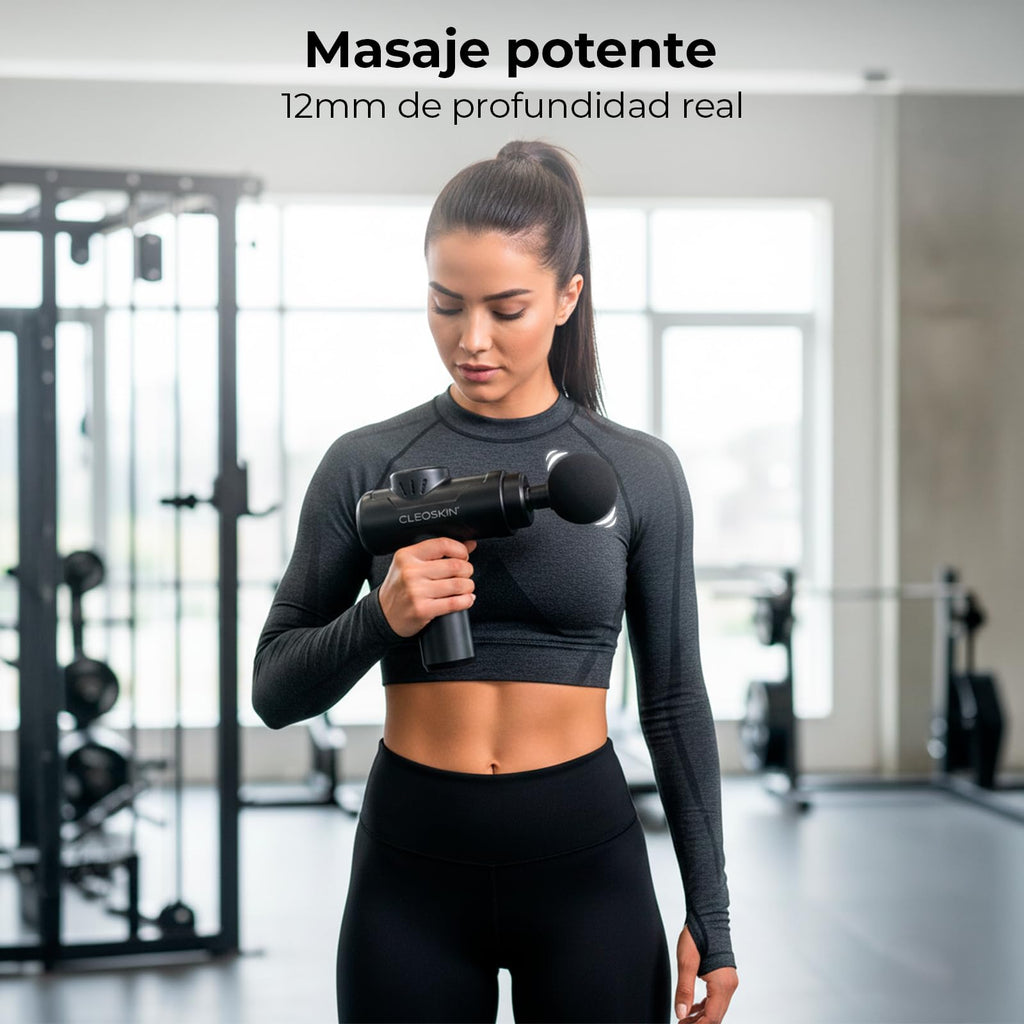 CLEOSKIN Masajeador Muscular Percusivo de Tejido Profundo - Dispositivo Corporal Turbo Relief con Chip IA para Recuperación Deportiva y Alivio de Dolor